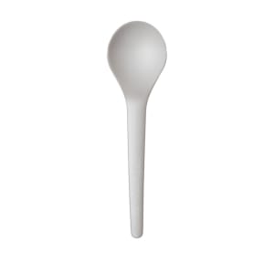 188-EPS014 6" Plantware® Disposable Soup Spoon - PLA, White
