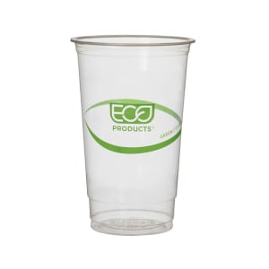 188-EPCC32GS 32 oz GreenStripe® Disposable Cold Cup - PLA, Clear