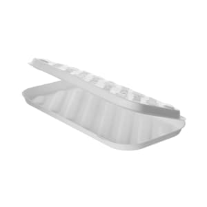 188-EPHC137NFA Vanguard® Hinged Lid Flatbread Container - 13" x 7" x 1 1/4", Molded Fiber