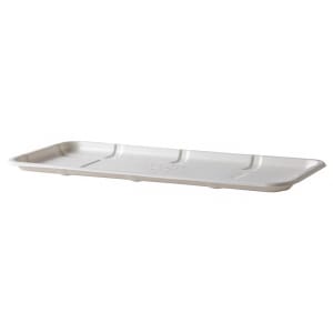 188-EPMP7SNFA Vanguard® Meat & Produce Tray - 14 3/4" x 5 3/4", Molded Fiber, White