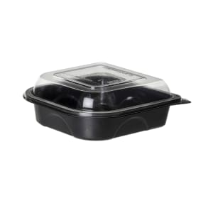 188-EPPTOR6 12 1/2 oz BlueStripe™  Take-Out Container - PET, Black