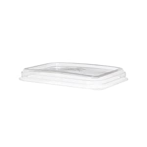 188-EPSCRC16LIDLR WorldView™ Flat Lid for 12 to 16 oz Rectangular Take-Out Containers - PET, Clear