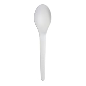188-EPS013 6" Plantware® Disposable Spoon - PLA, White
