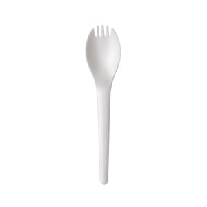 188-EPS018 6" Plantware® Disposable Spork - PLA, White