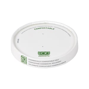 188-EPPPRLIDS World Art™ Flat Lid for 8 to 10 oz Food Containers - Paper, White