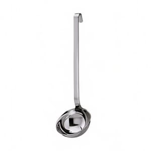 165-10009 12.6" Ladle w/ 5.4-oz Capacity & Pouring Rim, Hooked Handle, Stainless