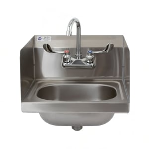 203-ROYHSW15SP Wall Mount Commercial Hand Sink w/ 12 3/4"L x 10"W x 6"D Bowl, Side Splashes