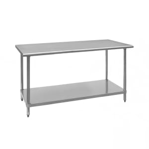 203-ROYWT2460 60" 18 ga Work Table w/ Undershelf & 430 Series Stainless Flat Top