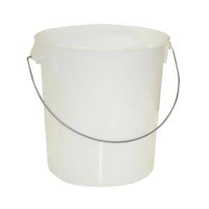 007-5729 22 qt Round Storage Container - Removable Bail, White Poly