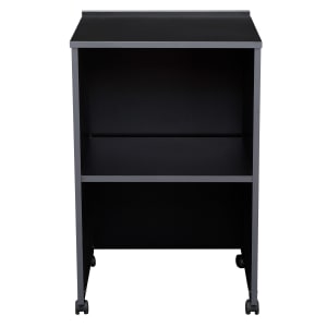 955-112BK Floor Lectern Base w/ (1) Shelf - 21 1/8" x 17 1/2" x 33 3/4", Laminate, Black