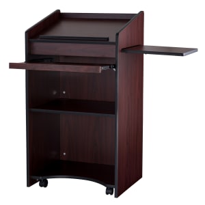 955-600MY Floor Lectern w/ (3) Shelves - 25" x 20" x 46", Laminate, Mahogany