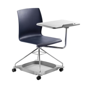 955-COGO04 Mobile Student Chair w/ Tablet Arm - Blue Polypropylene Seat, Steel Frame