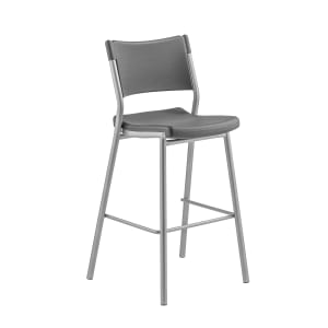 955-CTS30 42" Bar Stool w/ Solid Back & HDPE Seat, Black