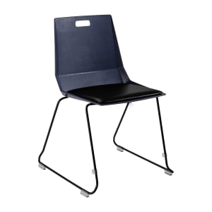 955-LVC041010 Student Chair - Black Vinyl Seat, Black Metal Frame