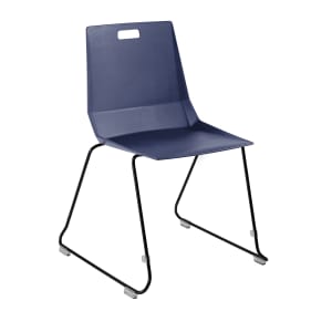 955-LVC0410 Student Chair - Blue Polypropylene Seat, Black Metal Frame