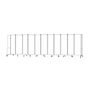 955-RDG611WB 256"L Portable Room Divider w/ (11) Whiteboard Panels & Gray Frame - 6'H