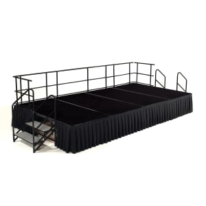 955-SG362404C10SB10 Stage w/ Carpeted Deck & Black Steel Frame - 8 ft x 12 ft x 24"H