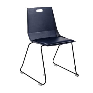 955-LVC041004 Student Chair - Blue Vinyl Seat, Black Metal Frame