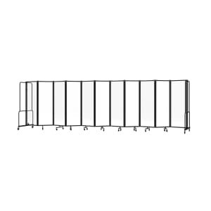 955-RDB611CA 256"L Portable Room Divider w/ (11) Clear Acrylic Panels & Black Frame - 6'H