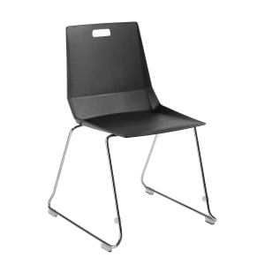 955-LVC1011 Student Chair - Black Polypropylene Seat, Chrome Frame