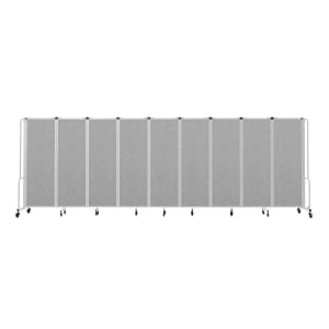 955-RDG69PT02 210"L Portable Room Divider w/ (9) Gray PET Panels & Gray Frame - 6'H