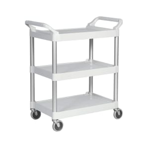 007-342488OW 3 Level Polymer Utility Cart w/ 200 lb Capacity, Raised Ledges