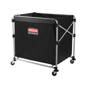 007-1881750 Laundry Cart w/ Collapsible Basket, 35 7/10" L x 24 1/10" W x 34"H