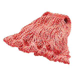 007-D21306R Large Super Stitch® Mop Head - 4 Ply Cotton/Synthetic Blend, 1" Headband, Red