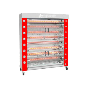 481-FB16008GSSPLPB Gas 8 Spit Commercial Rotisserie w/ 56 Bird Capacity, Liquid Propane