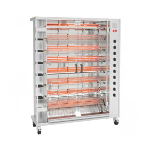 481-FF14258ESS Electric 8 Spit Commercial Rotisserie w/ 48 Bird Capacity, 208-230v/3ph