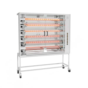 481-FF16556GSSNG Gas 6 Spit Commercial Rotisserie w/ 42 Bird Capacity, Natural Gas