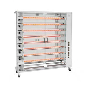 481-FF16558GSSLP Gas 8 Spit Commercial Rotisserie w/ 56 Bird Capacity, Liquid Propane
