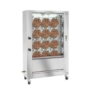 481-FFS11004GBRASNG Gas 9 Spit Commercial Rotisserie w/ 27 Bird Capacity, Natural Gas