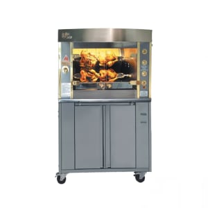 481-GF975ESSPNGB Gas 2 Spit Commercial Rotisserie w/ 6 Bird Capacity, Natural Gas