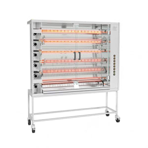 481-FF16556GSSLP Gas 6 Spit Commercial Rotisserie w/ 42 Bird Capacity, Liquid Propane