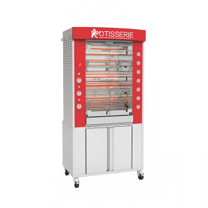481-GF9755ESSPB Electric 5 Spit Commercial Rotisserie w/ 15 Bird Capacity, 208-230v/3ph