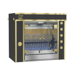 481-GF9752GLUXBLKLP Gas 3 Spit Commercial Rotisserie w/ 6 Bird Capacity, Liquid Propane
