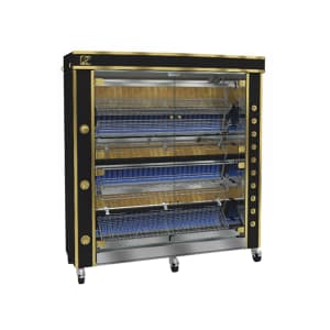 481-GF16758GLUXBLKLP Gas 8 Spit Commercial Rotisserie w/ 54 Bird Capacity, Liquid Propane