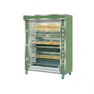 481-GF13758GLUXBLKNG Gas 8 Spit Commercial Rotisserie w/ 48 Bird Capacity, Natural Gas
