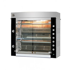 481-GF13755GSSPBLKNG Gas 5 Spit Commercial Rotisserie w/ 30 Bird Capacity, Natural Gas