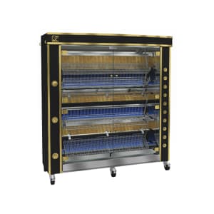 481-GF16758GLUXBLKNG Gas 8 Spit Commercial Rotisserie w/ 54 Bird Capacity, Natural Gas