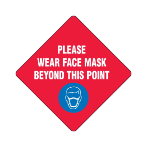 393-MFS434 12" "Please Wear a Face Mask" Floor Sign - Laminated Adhesive Vinyl, Red