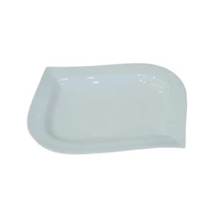 861-WTR12BEND 12" x 8 1/2" Irregular Whittier Bend Angle Platter - Porcelain, White