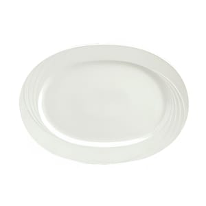 024-9182029 11-5/8" x 7-1/2" Oval Donna Platter - Porcelain, Continental White