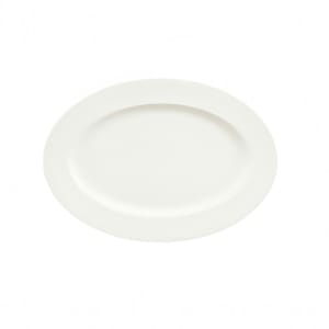 024-9132036 14-3/8" x 10" Oval Fine Dining Platter - Porcelain, Continental White
