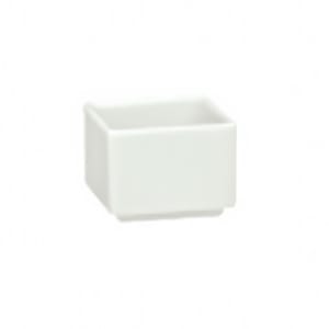 024-9336205 2 oz Square Porcelain Bowl - Creative Complements Pattern, White