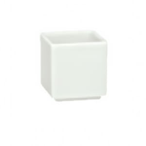 024-9336305 2 3/4 oz Square Porcelain Bowl - Creative Complements Pattern, White
