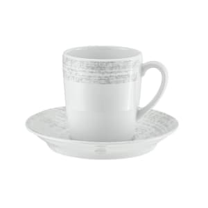 024-901527063070 6 3/4 oz Shabby Chic Cup - Porcelain, Structure Gray