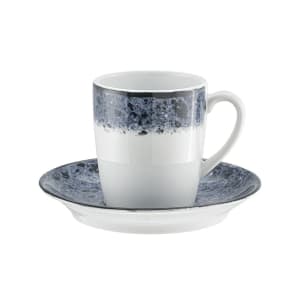 024-901691963076 5 1/2" Round Shabby Chic Saucer - Porcelain, Blue Stone