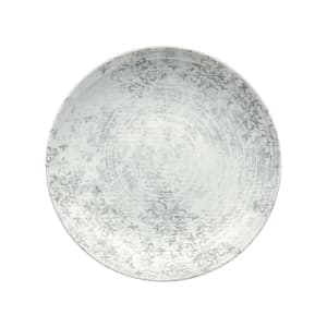 024-902132863071 11" Round Shabby Chic Plate - Coupe, Porcelain, Structure Gray